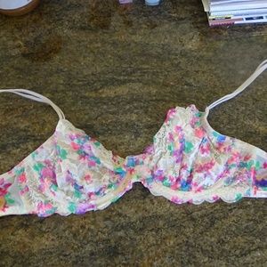Floral Pink Unlined Bra